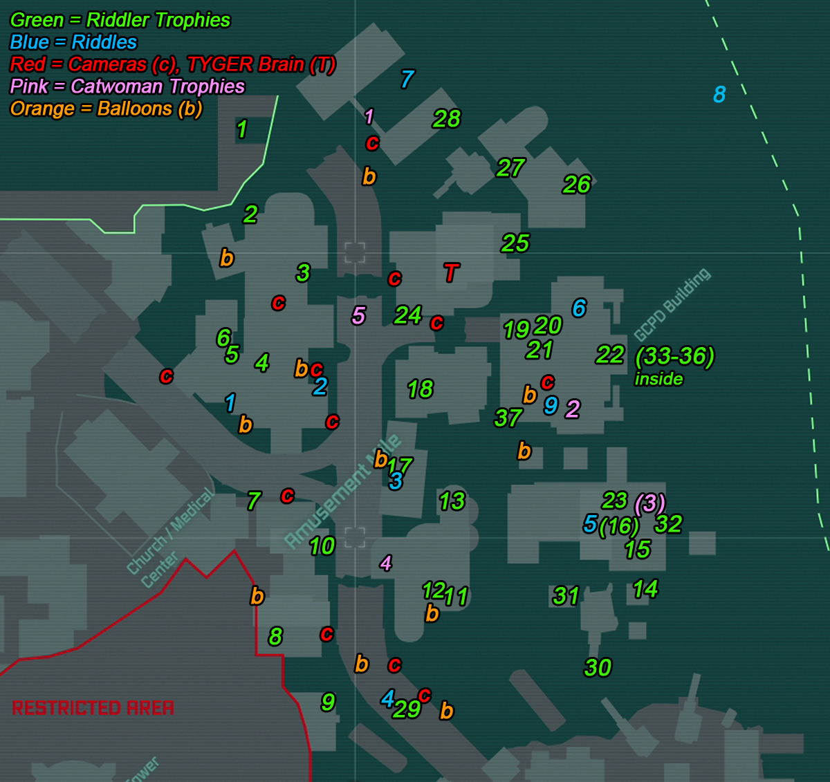 Batman Arkham City Riddler Trophies Map   Map Of New Hampshire